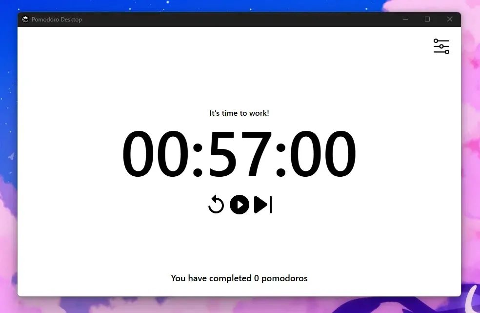 Pomodoro Desktop Screenshot